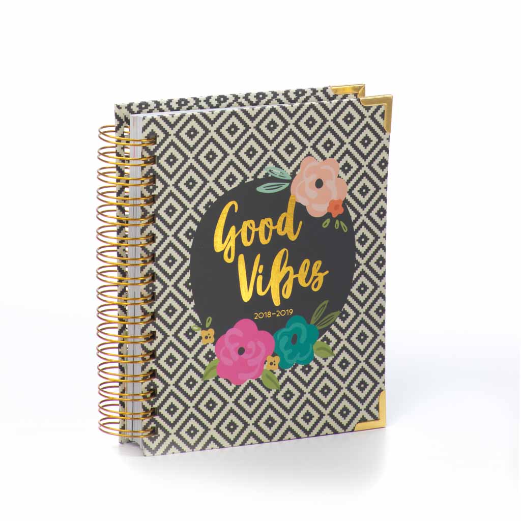 2018-2019 Good Vibes 17 Month Weekly Spiral Planner